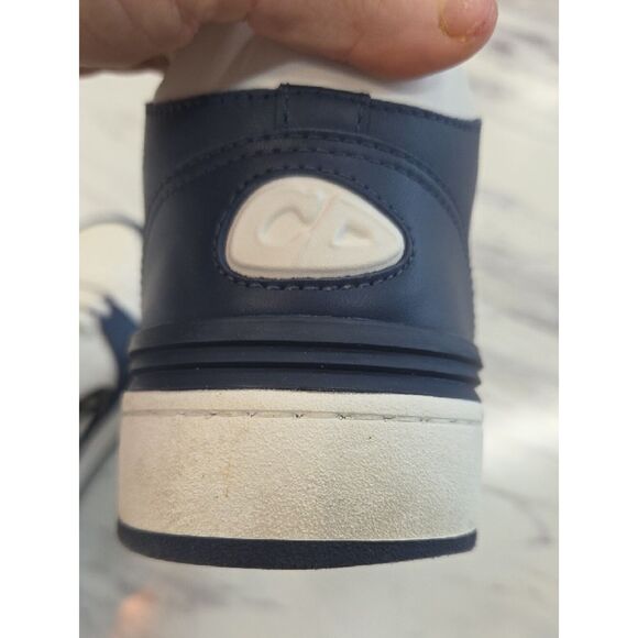 Dior Navy Blue & White High-Top Sneakers main image 6